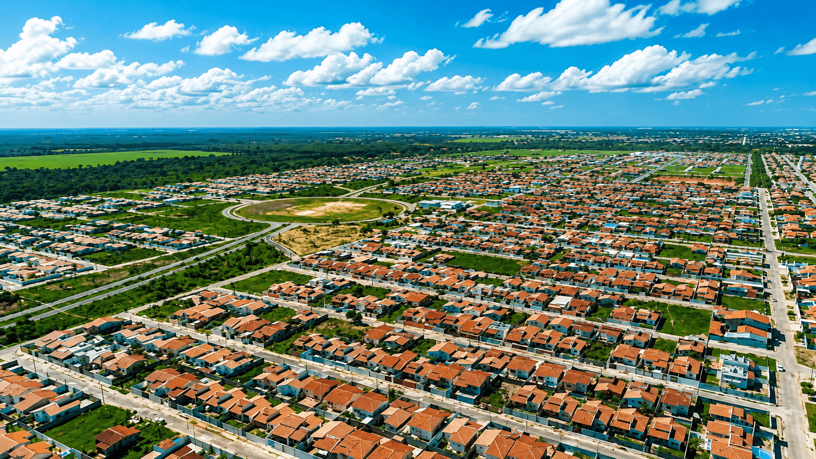 Vista aérea do bairro Bosque das Colinas